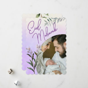 Modernes Aquarell Floral Islamisches Eid Mubarak F Feiertagskarte