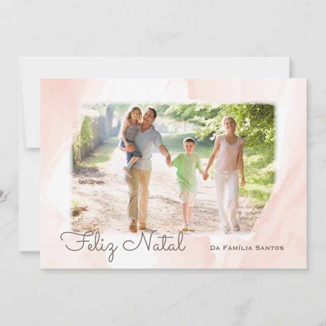 Modernes Aquarell Foto frohes Weihnachten (Vorderseite)