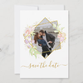 Modernes Aquarell-Foto Save the Date Einladung