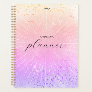 Modernes Aquarell Lila Ombre Dream Monogram Planer