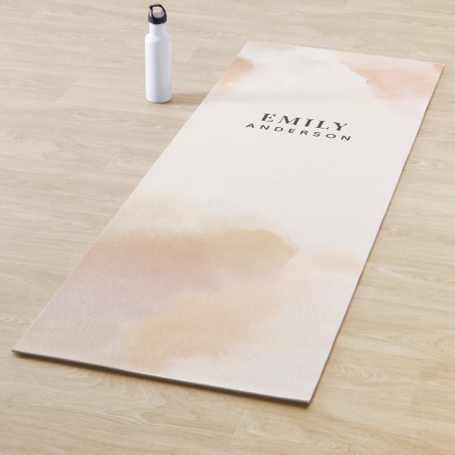 Modernes Aquarell minimale elegante pinkfarbene Yo Yogamatte (Beispiel)