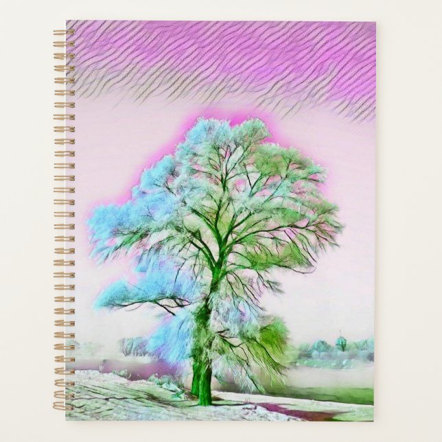Modernes Aquarell-Notizbuch mit farbigen, schneebe Planer (Vorderseite)