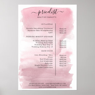Modernes Aquarell-Preisliste-Plakat Poster