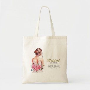 Modernes Aquarell Rosa Hochzeitskleid Brautparty Tragetasche