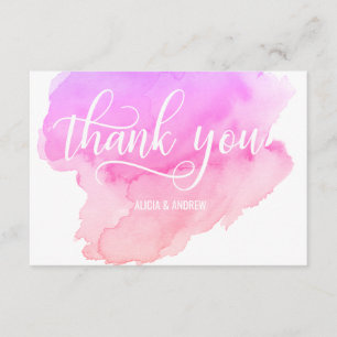 Modernes Aquarell-Rosa, Pfirsich DANKEN IHNEN Dankeskarte