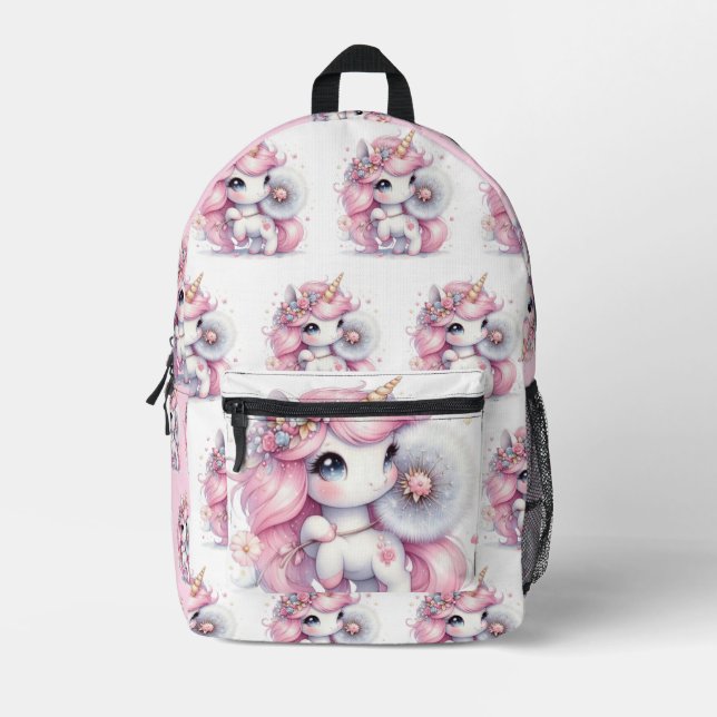 Modernes Aquarellbaby Unicorn3 Bedruckter Rucksack (Vorderseite)