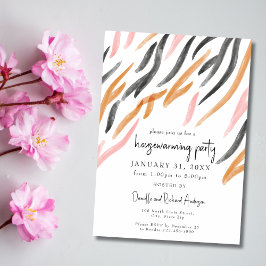 Modernes Aquarellfarben Deko Striptes Party Einladung