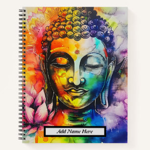 Modernes Aquarellfarbener Buddha individuell anpas Notizbuch
