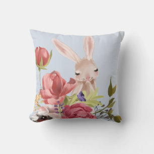 Modernes Aquarellfarbenes Bunny Rabbit   Osterfest Kissen