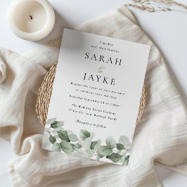 Modernes Aquarellgrün Leaf Elegante Hochzeit Einladung