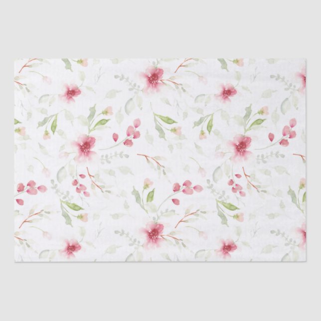 Modernes Aquarellpapier mit ausdrucksvollem Blumen Seidenpapier (Vorderseite)