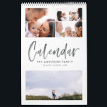 Modernes Aquarellskript-Multi-Foto-Kalender Kalender<br><div class="desc">Moderne Aquarellschrift Multi-Foto Kalender. Der perfekte Familienkalender für Ihr Selbst oder als Geschenk.</div>