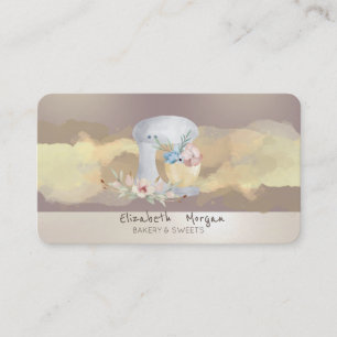 Modernes Aquarellspülmittel Stroke Blume Kuchen Mi Visitenkarte