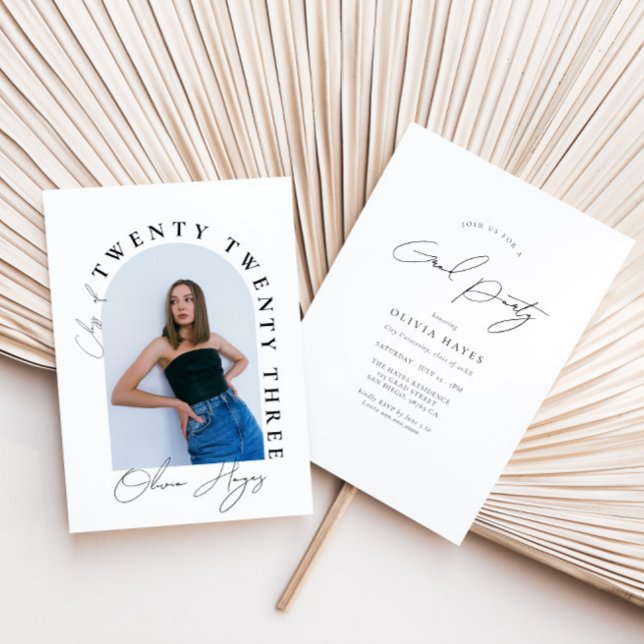 Modernes Arch Foto Grad Party Einladung (Von Creator hochgeladen)