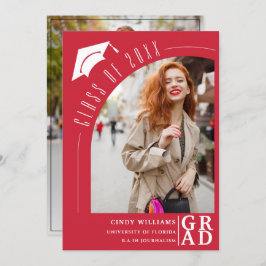 Modernes Arch Foto Grad Red Abschluss Ankündigung