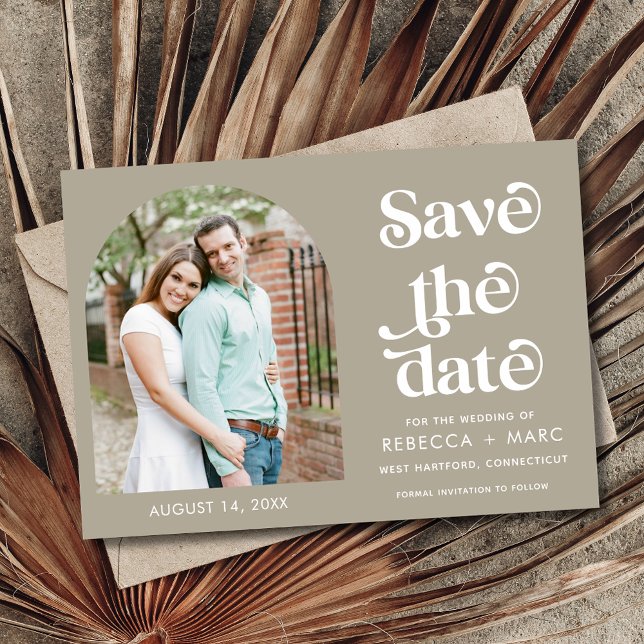 Modernes Arch-Foto Hochzeit rettet das Datum Save The Date (Modern Arch Photo Wedding Save the Date)