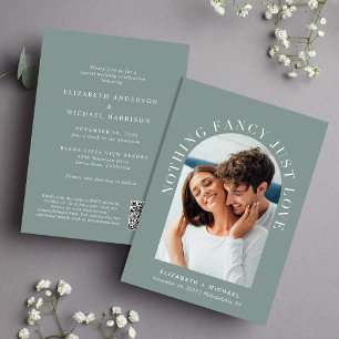 Modernes Arch Foto QR Kodierung Lässige Hochzeit Einladung