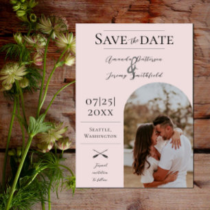 Modernes Arch-Foto   Save the Date rosa