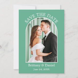 Modernes Arch Frame Foto Neo Mint Green Save The Date