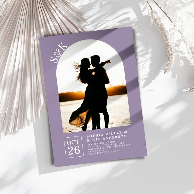 Modernes Arch I Foto I Amethyst Smoke I Wedding Einladung (Von Creator hochgeladen)