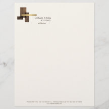 Modernes Architekten-Holz-Logo Elfenbein