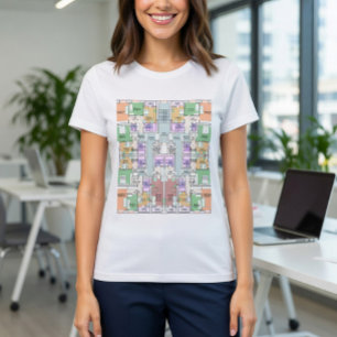 Modernes Architektur-Bauplan-T-Shirt T-Shirt