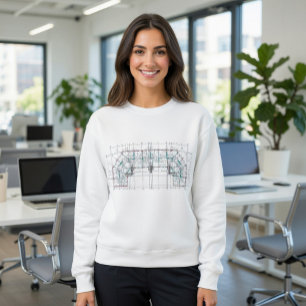 Modernes Architektur-Blauplan-T-Shirt T-Shirt