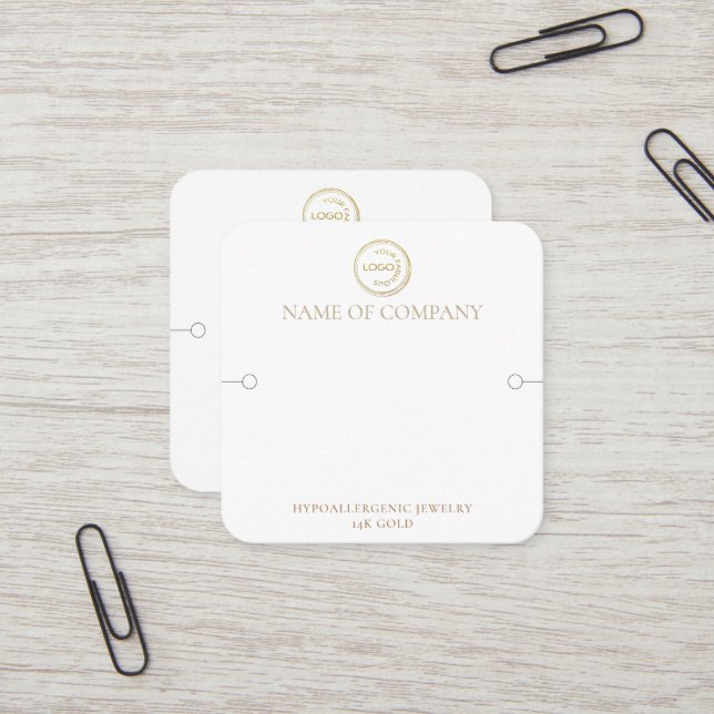 Modernes Armband-Display mit QR-Code und Logo Quadratische Visitenkarte (Vorderseite/Rückseite Beispiel)