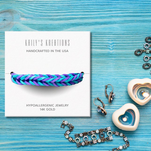 Modernes Armband mit weißem Quadrat Quadratische Visitenkarte (Von Creator hochgeladen)