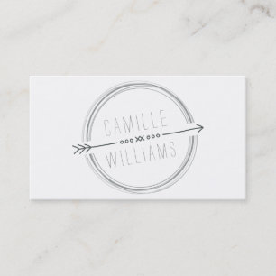 MODERNES ARROW LOGO grau coole rustikale Hand geze Visitenkarte