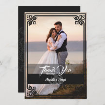 Modernes Art Deco Black Swan Foto Hochzeit