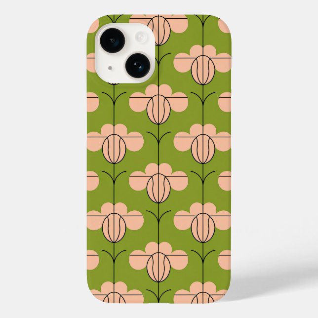 Modernes Art Deco Blumenmuster - Rosa Petals Case-Mate iPhone Hülle (Rückseite)