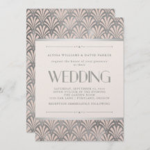 Modernes Art Deco | Blush and Imitats Silver Weddi