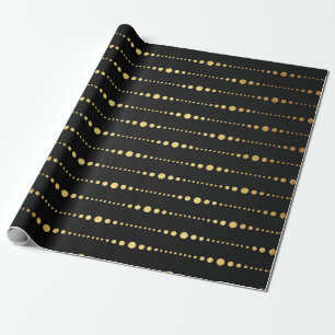 Modernes Art Deco Golden Black Drops Vip Geschenkpapier
