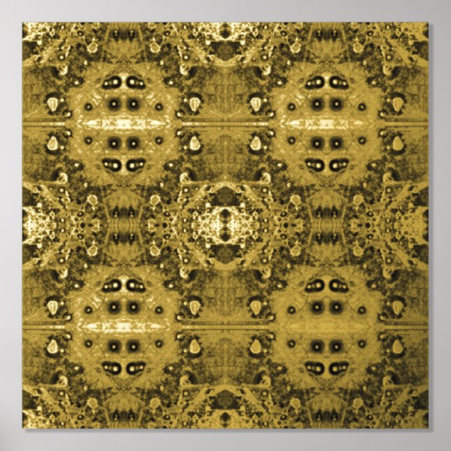 Modernes Art Deco Golden Geometric Poster Print (Vorderseite)