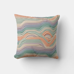 Modernes Art Deco-InspiDesign mit Wavy Pastel Stri Kissen