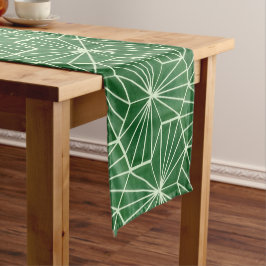 Modernes Art Deco Lime Green Geometrie Muster Kurzer Tischläufer