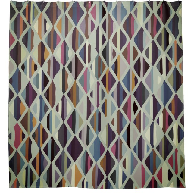 Modernes Art Deco Multi-Farb Duschvorhang (Vorderseite)