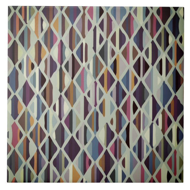 Modernes Art Deco Multi-Farb Fliese (Vorderseite)