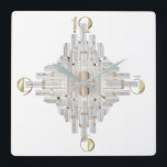 Modernes Art Deco Quadratische Wanduhr<br><div class="desc">Großartiges Uhrendesign. Du wirst es wie andere Liebe bekommen. Sie können dieses Design auch für andere Produkte verwenden, die Sie mögen, oder Ihren Text anpassen und hinzufügen. Folgen Sie mir für mehr. Vielen Dank. Ich wünsche Ihnen einen schönen Tag.</div>