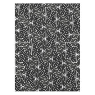 Modernes Art Deco Schwarz-weiß geometrisches Muste Tischdecke