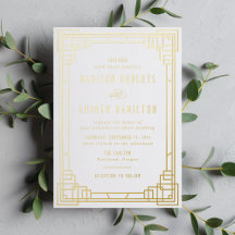 Modernes Art Deco Wedding Gold