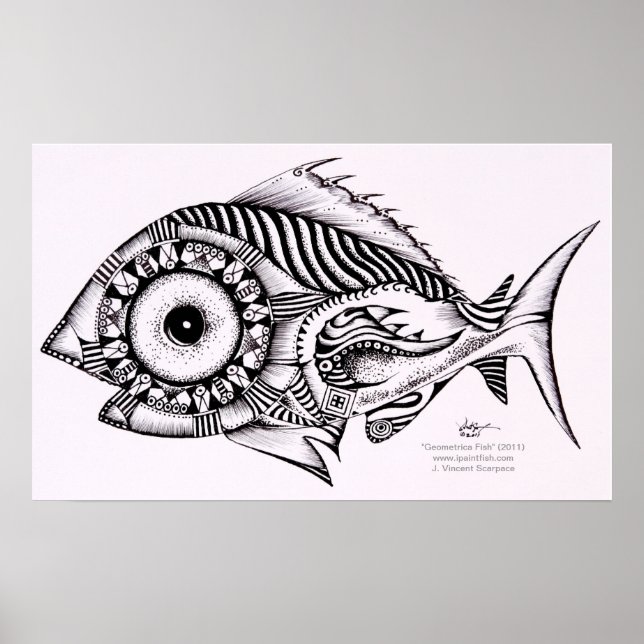 Modernes Art Fish Poster / Design, Geometrien von  (Vorne)