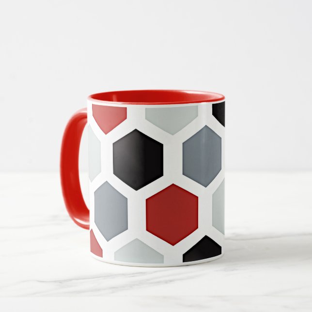 Modernes Art Hexagon Muster Tasse (Vorderseite Links)