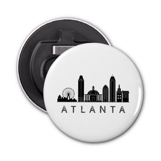 Modernes Atlanta Georgia Stilisierte Skyline Flaschenöffner (Vorderseite)