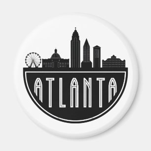 Modernes Atlanta Georgia Stilisierte Skyline Magnet