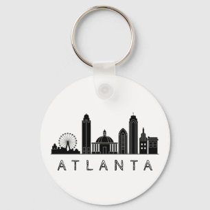 Modernes Atlanta Georgia Stilisierte Skyline Schlüsselanhänger