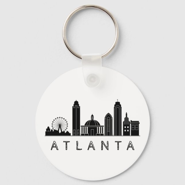 Modernes Atlanta Georgia Stilisierte Skyline Schlüsselanhänger (Vorderseite)
