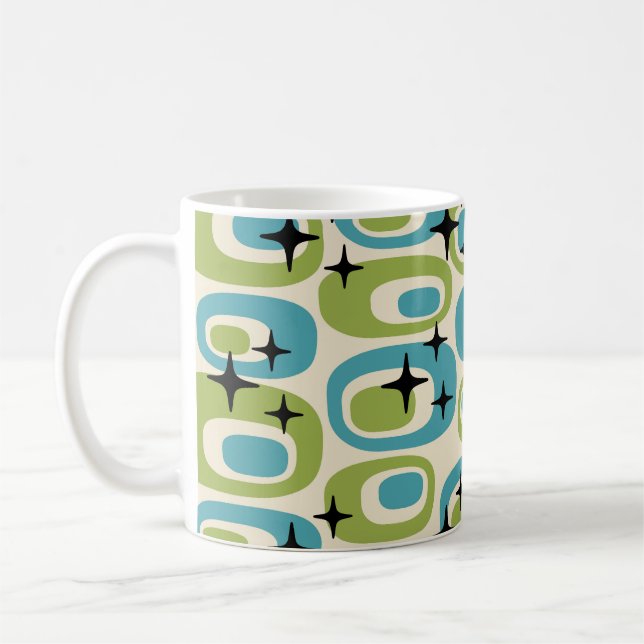 Modernes Atommuster aus dem Mittelalter Kaffeetasse (Links)