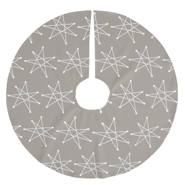 Modernes Atomstar-Elegant des Mitteljahrhunderts Polyester Weihnachtsbaumdecke (Vorderseite)